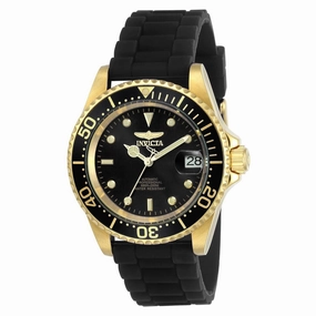 Invicta Men's Automatic Watch - Pro Diver Rotating Bezel Black Silicone Strap | 23681