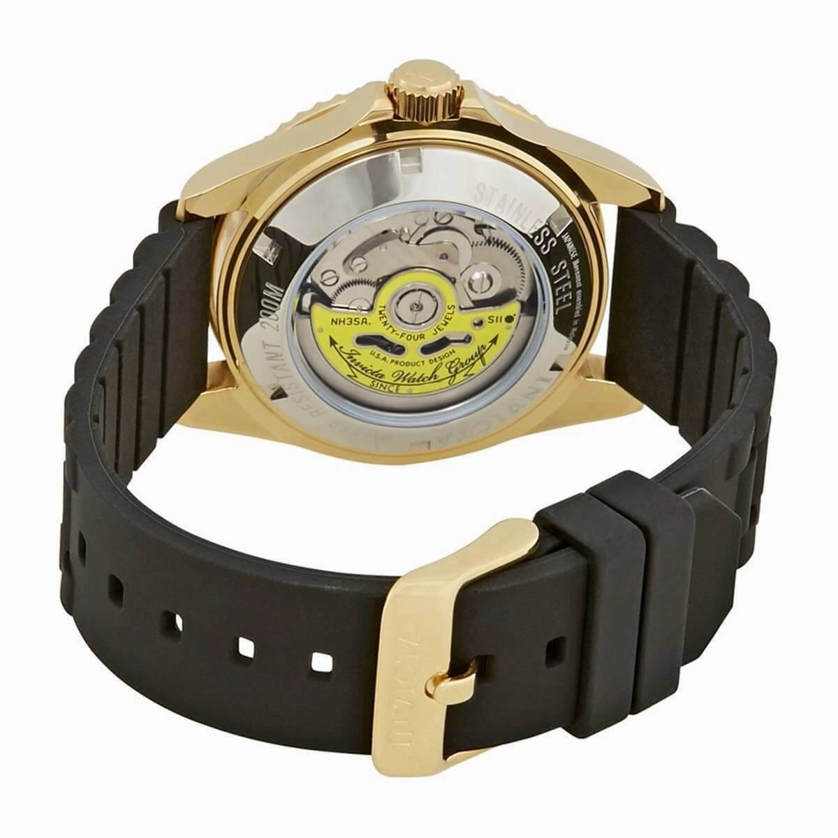Invicta Men's Automatic Watch - Pro Diver Rotating Bezel Black Silicone Strap | 23681