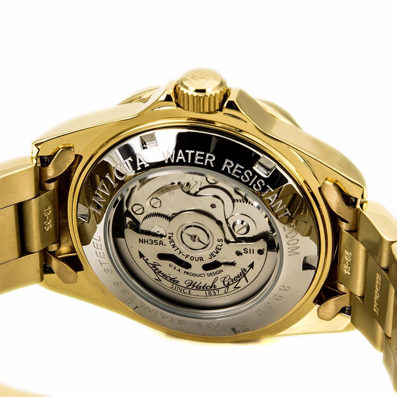 Invicta Men's Automatic Watch - Pro Diver Yellow Steel Bracelet Blue Dial Date | 8930