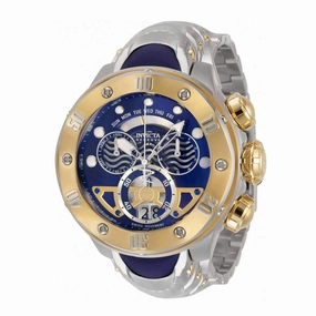 Invicta Men's Chrono Watch - Reserve Kraken Silver, Yellow Gold, Blue Bracelet | 33481