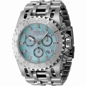 Invicta Men's Chrono Watch - Reserve Turquoise MOP Dial Silver Tone Bracelet | 45929