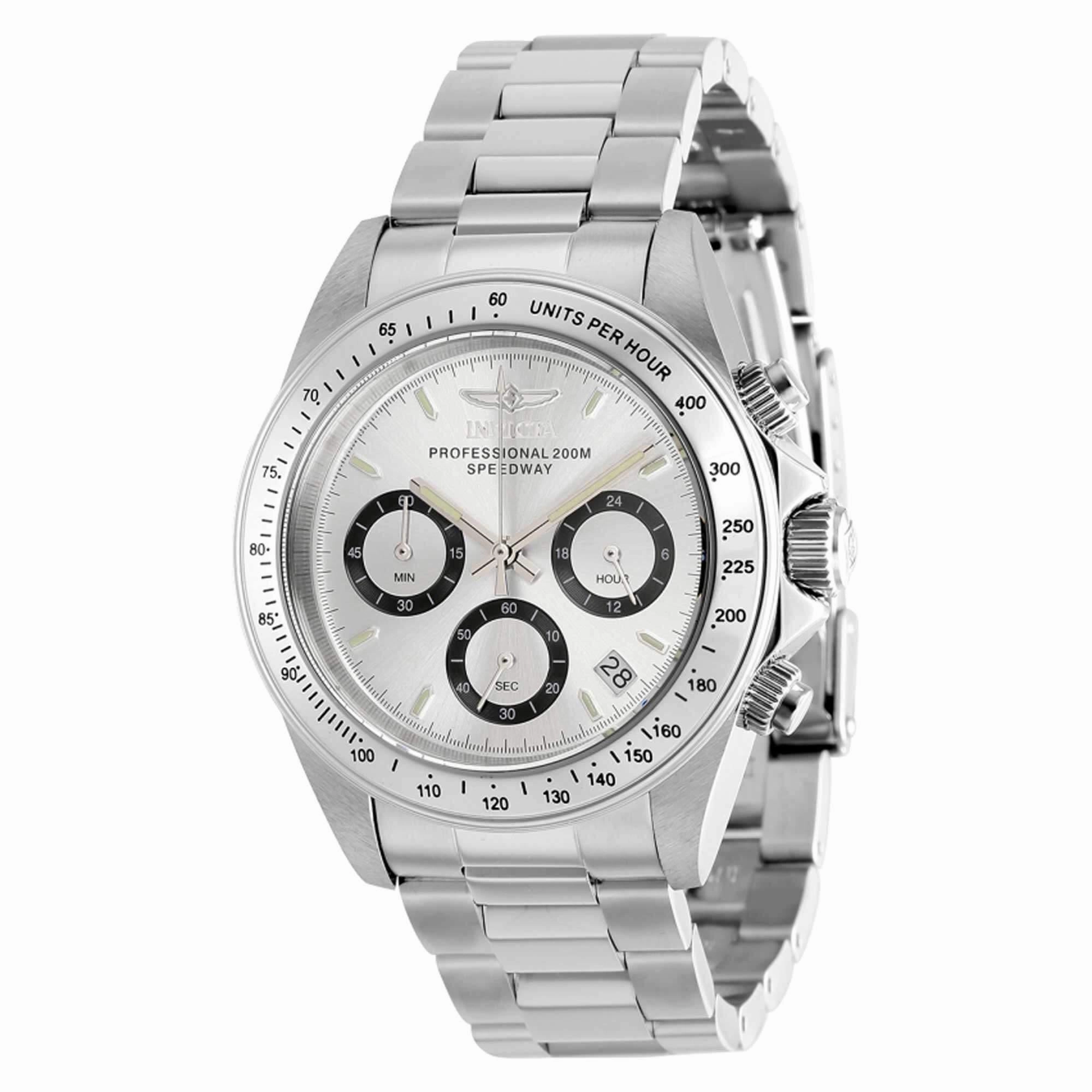 Invicta Men's Chrono Watch - Speedway Silver Tone Stainless Steel Bracelet | 37167