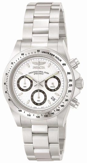 Invicta Men's Chronograph Stainless Steel Watch - Speedway Quartz White Dial | 9211