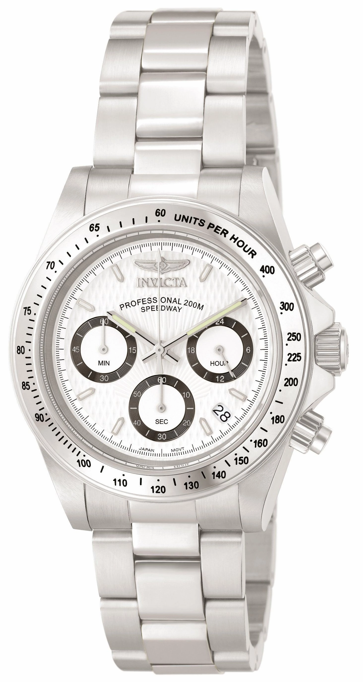 Invicta Men's Chronograph Stainless Steel Watch - Speedway Quartz White Dial | 9211