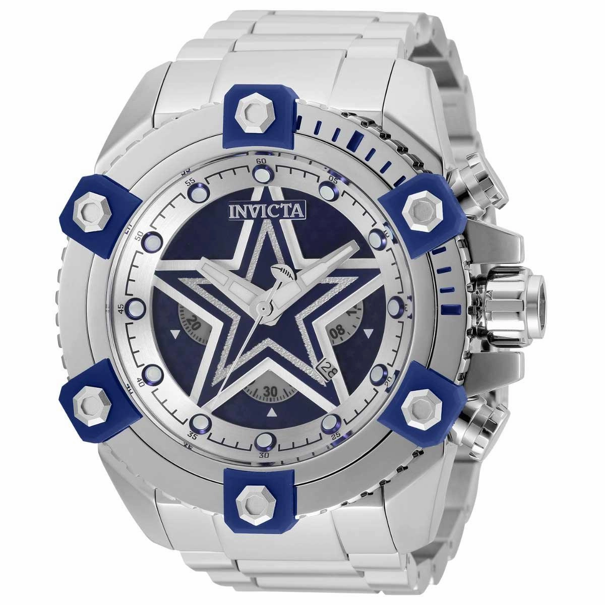 Invicta Men's Chronograph Watch - NFL Dallas Cowboys Quartz Silver and Blue Dial | 35498