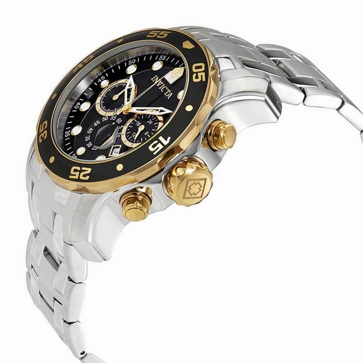 Invicta Men's Chronograph Watch - Pro Diver Black Dial Bracelet | 80039