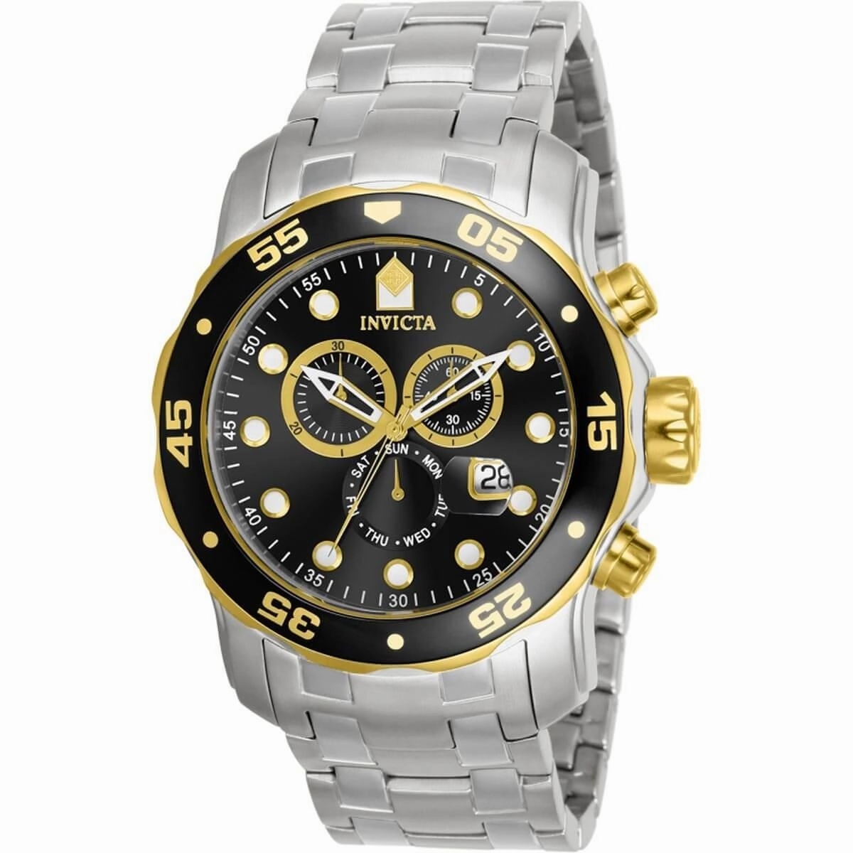 Invicta Men's Chronograph Watch - Pro Diver Black Dial Bracelet | 80039