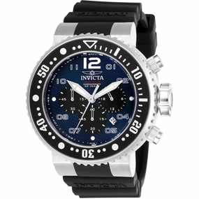 Invicta Men's Chronograph Watch - Pro Diver Blue and Black Dial Rubber Strap | 26731
