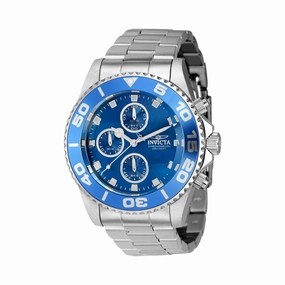 Invicta Men's Chronograph Watch - Pro Diver Blue Dial Silver Tone Bracelet | 43406