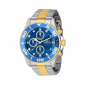 Invicta Men's Chronograph Watch - Pro Diver Blue Dial Two Tone Bracelet | 43408
