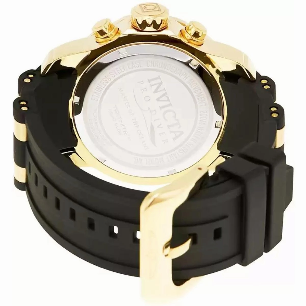 Invicta Men's Chronograph Watch - Pro Diver Steel & Polyurethane Strap Champagne Dial