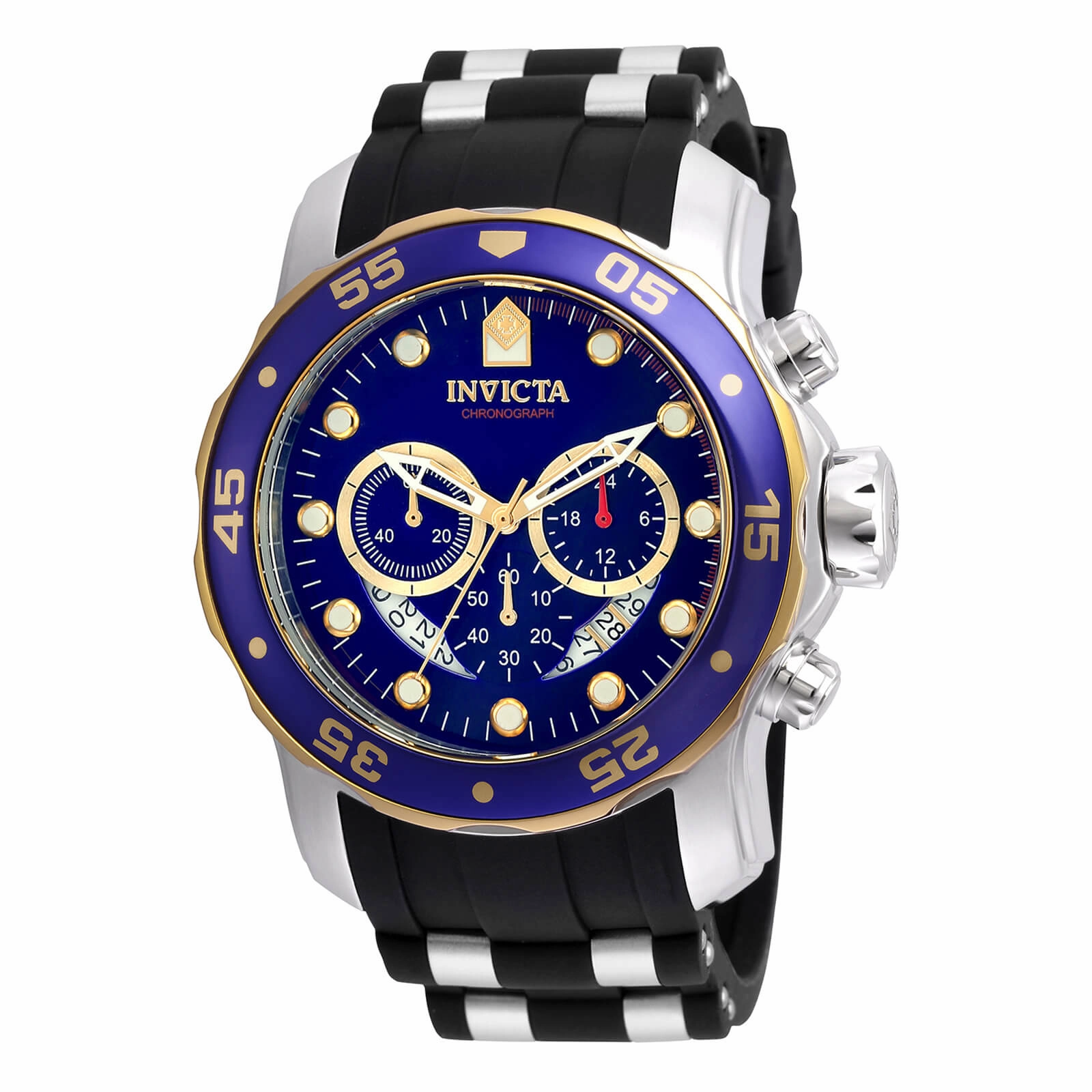 Invicta Men's Chronograph Watch - Pro Diver Steel & Silicone Strap Blue Dial | 22971