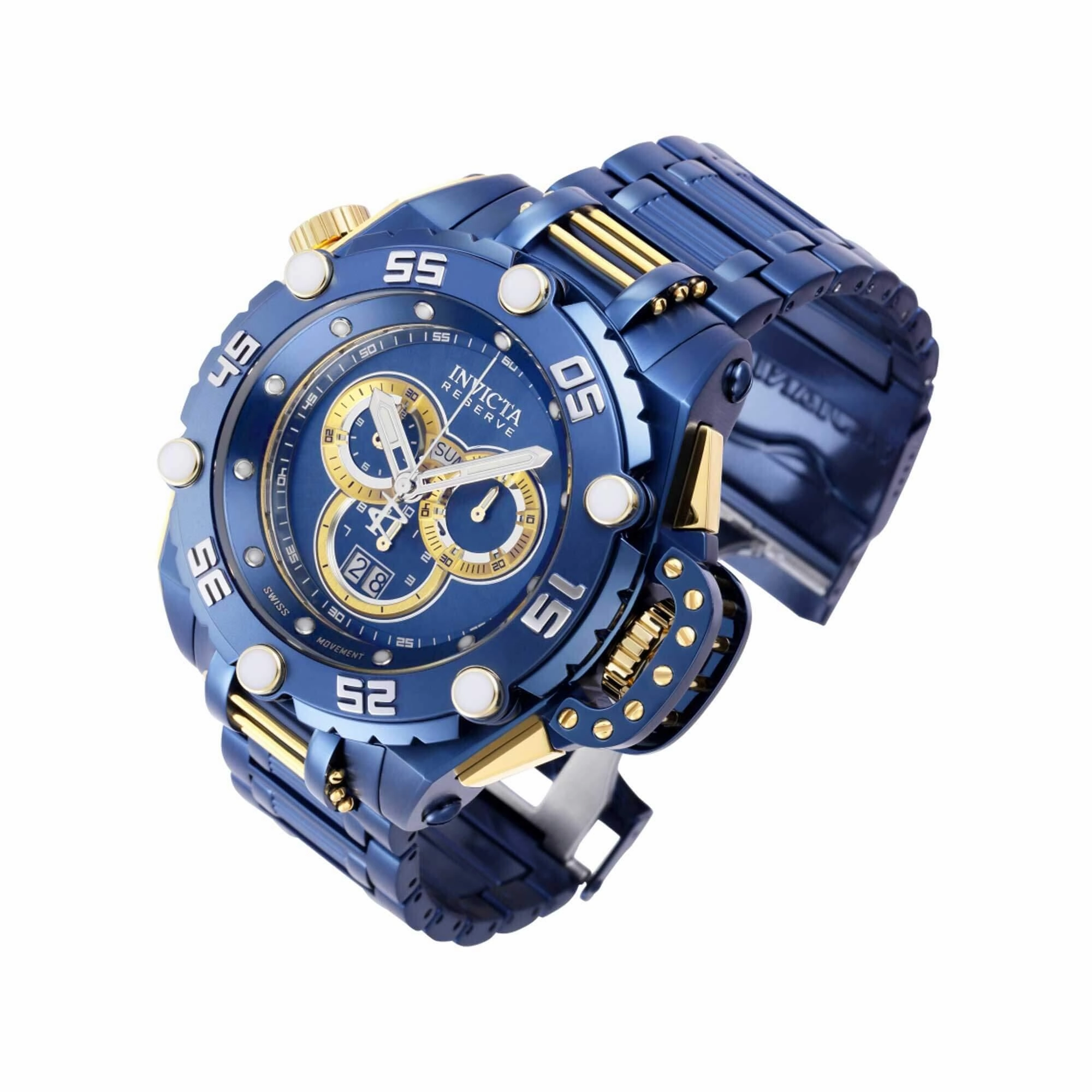 Invicta Men's Chronograph Watch - Reserve Flying Fox Dark Blue and Gold Dial | 39555