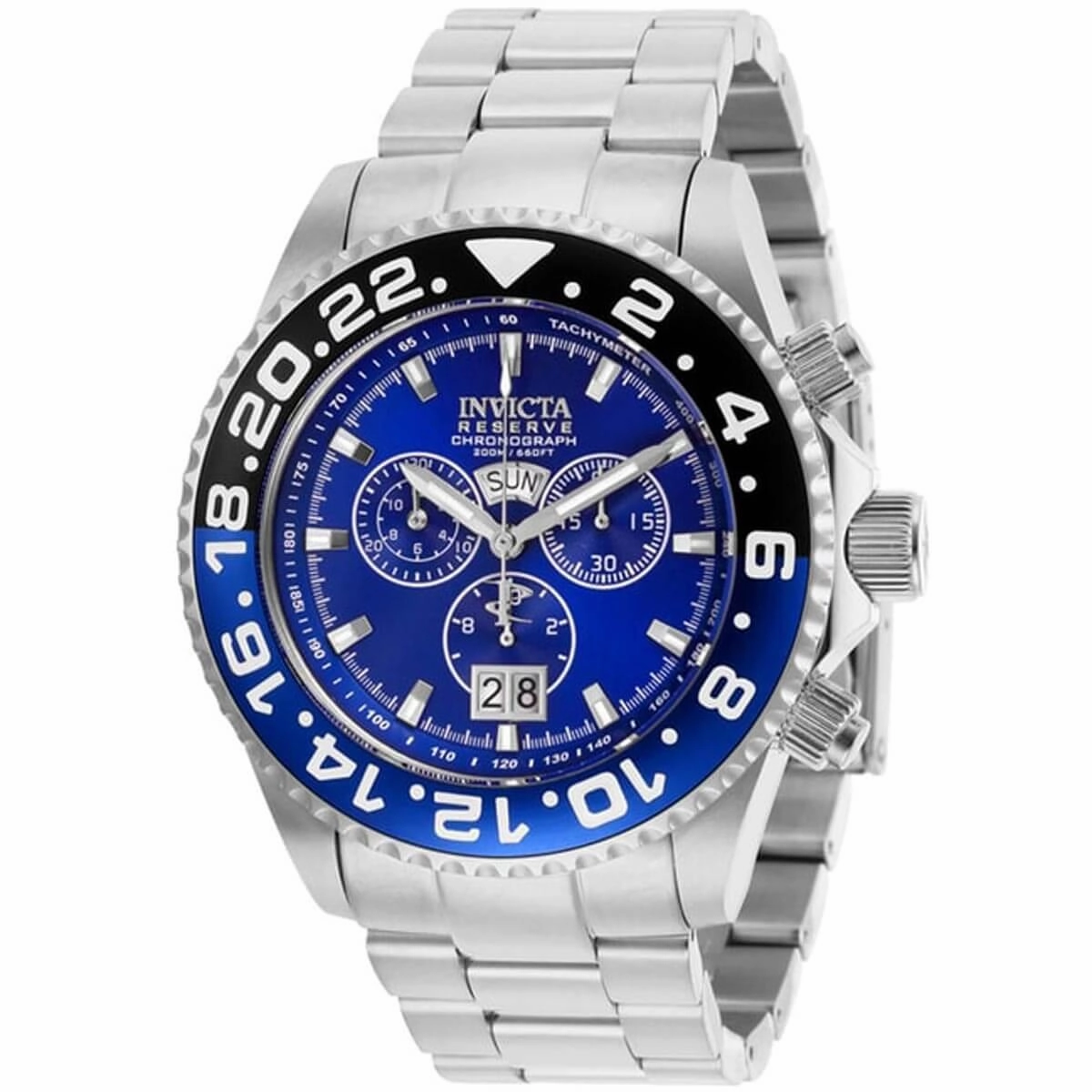 Invicta Men's Chronograph Watch - Reserve Pro Diver Black and Blue Bezel | 29556
