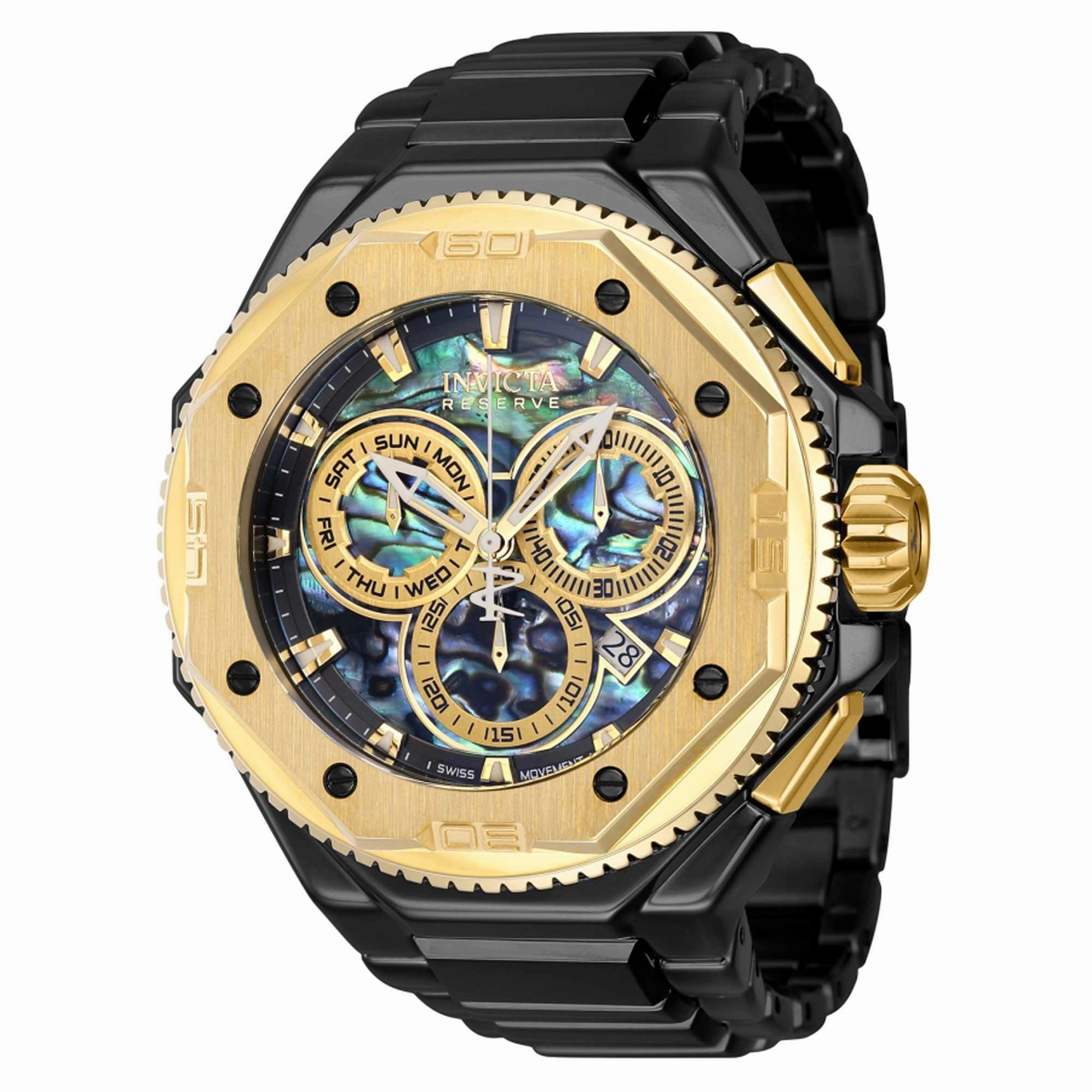 Invicta Men's Chronograph Watch - Reserve Pro Diver Black Steel Bracelet | 40645
