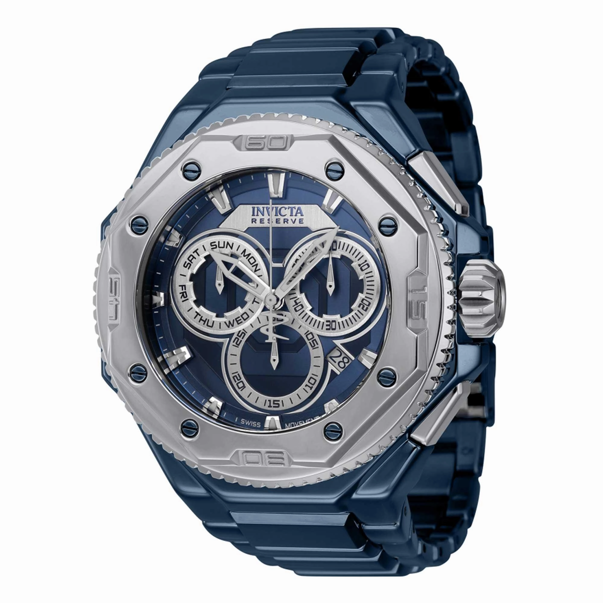 Invicta Men's Chronograph Watch - Reserve Pro Diver Dark Blue Steel Bracelet | 40639