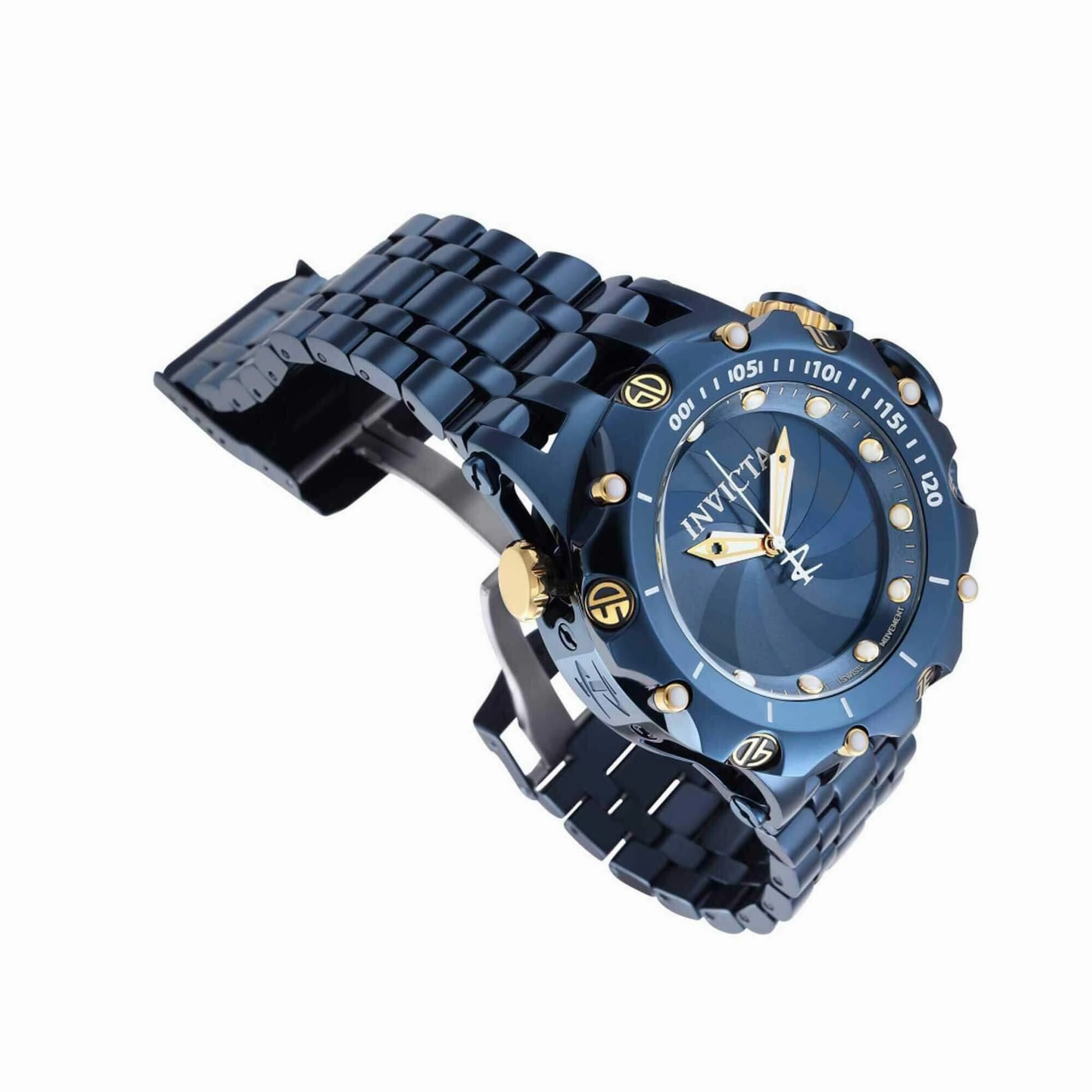 Invicta Men's Chronograph Watch - Reserve Venom Dark Blue and Gold Tone Dial | 35655