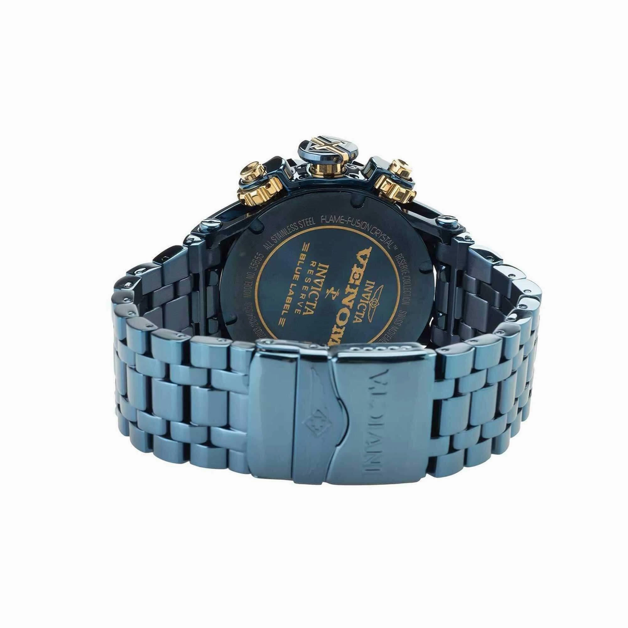 Invicta Men's Chronograph Watch - Reserve Venom Dark Blue and Gold Tone Dial | 35655