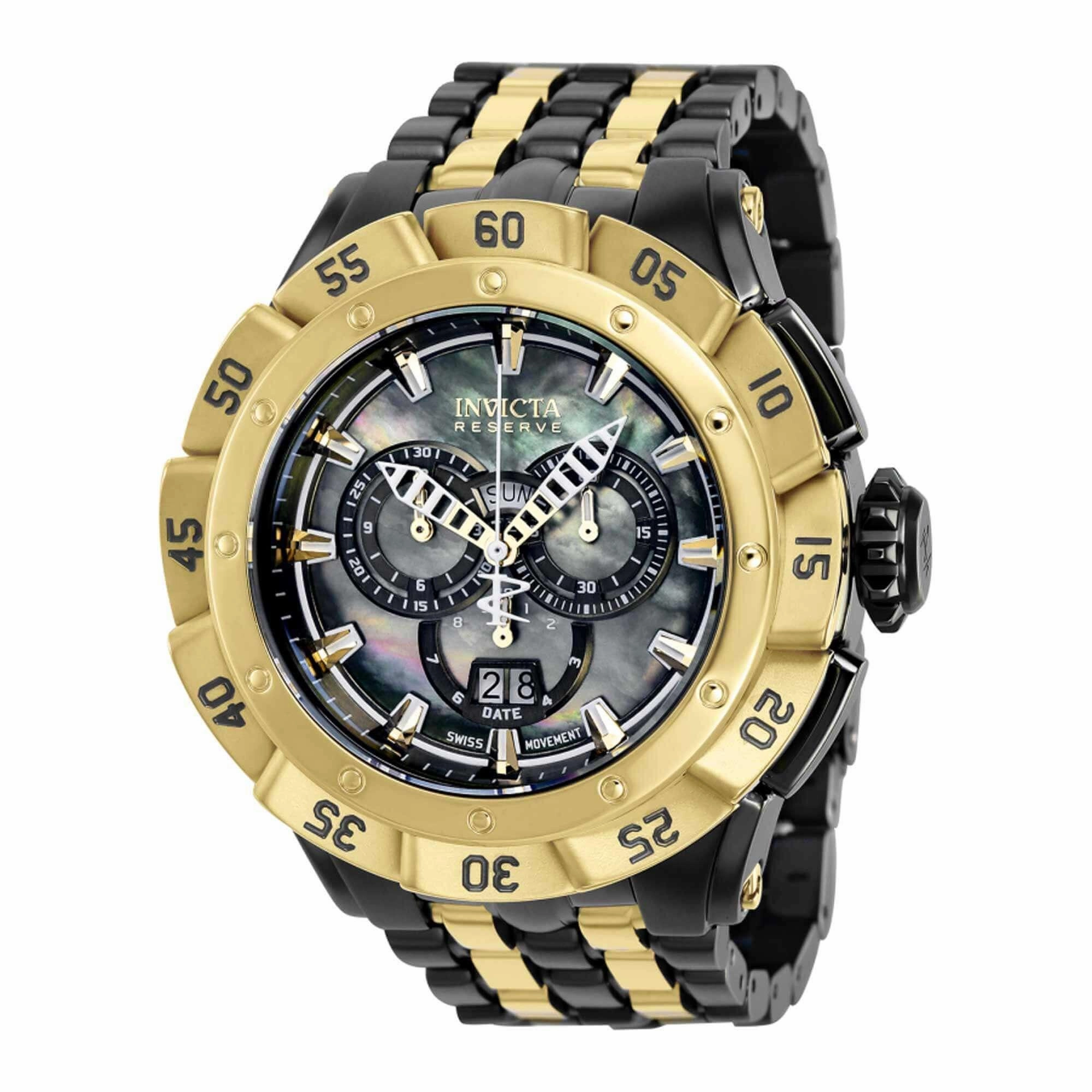 Invicta Men's Chronograph Watch - Ripsaw Gold Tone Rotating Bezel Bracelet | 38795