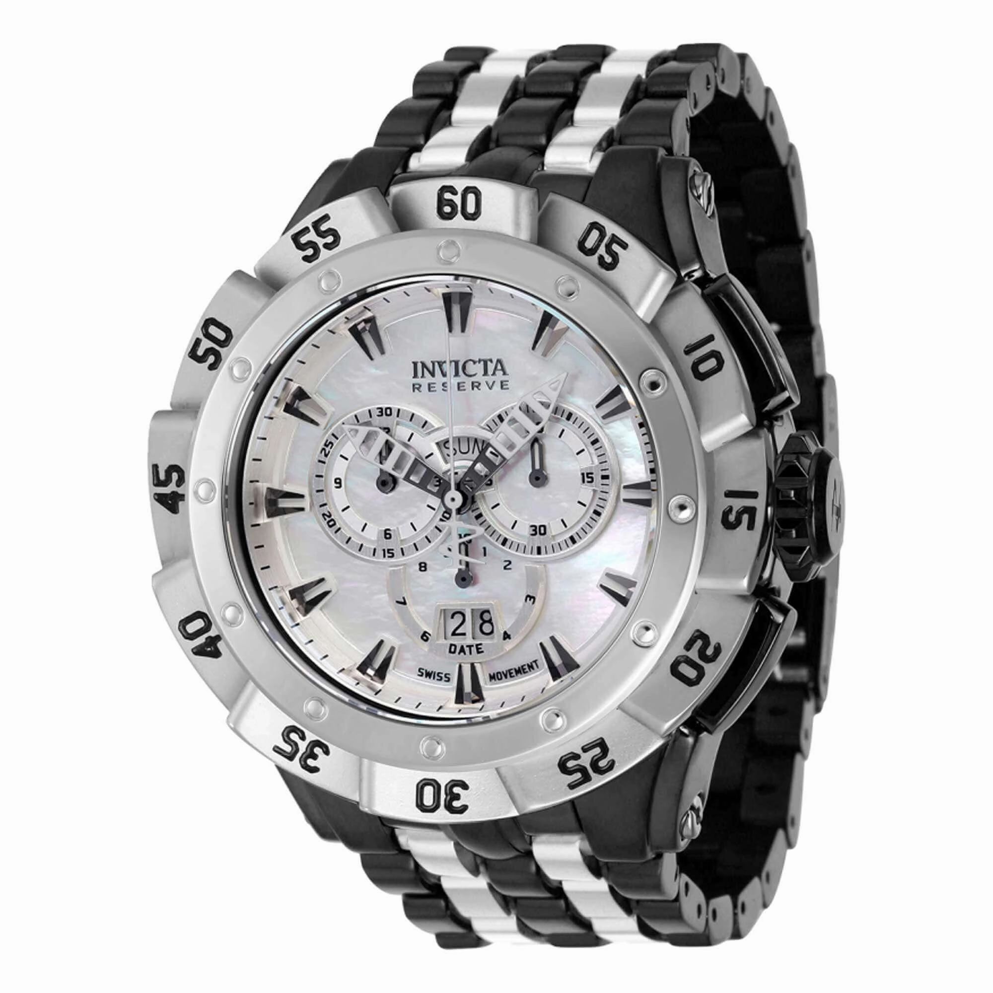 Invicta Men's Chronograph Watch - Ripsaw Silver Tone Rotating Bezel Bracelet | 38798