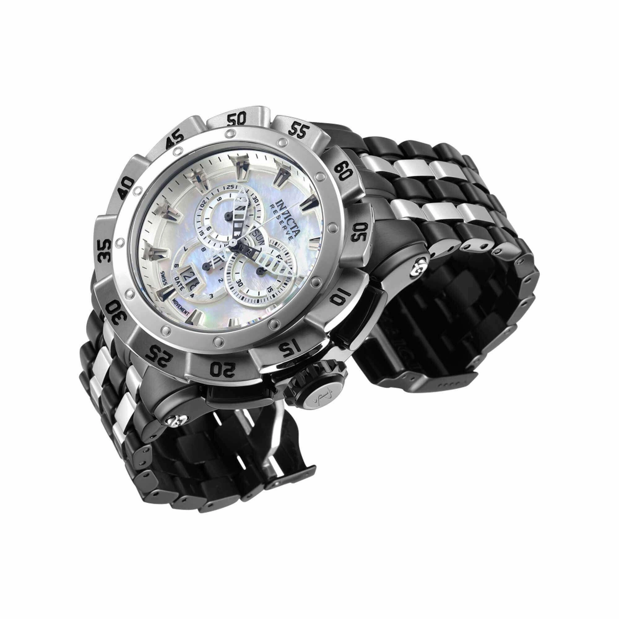 Invicta Men's Chronograph Watch - Ripsaw Silver Tone Rotating Bezel Bracelet | 38798