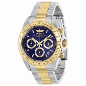 Invicta Men's Chronograph Watch - Speedway Blue Dial Two Tone Bracelet | 37173
