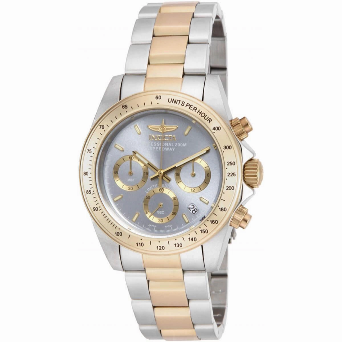 Invicta Men's Chronograph Watch - Speedway Charcoal Dial Two Tone Case | ILE9212A