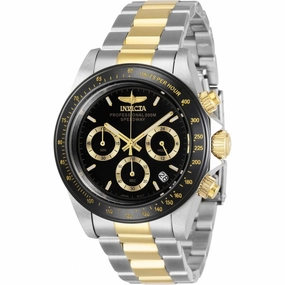 Invicta Men's Chronograph Watch - Speedway Quartz Black and Gold Dial Steel | 36743