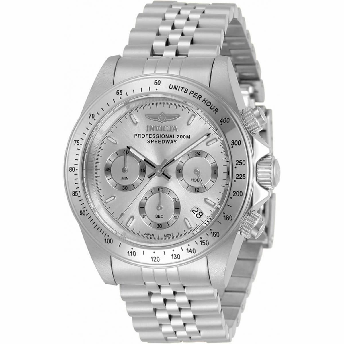 Invicta Men's Chronograph Watch - Speedway Silver Stainless Steel Bracelet | 30988