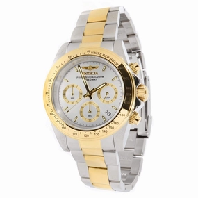 Invicta Men's Chronograph Watch - Speedway Silver Tone Dial Two Tone Case | 37170