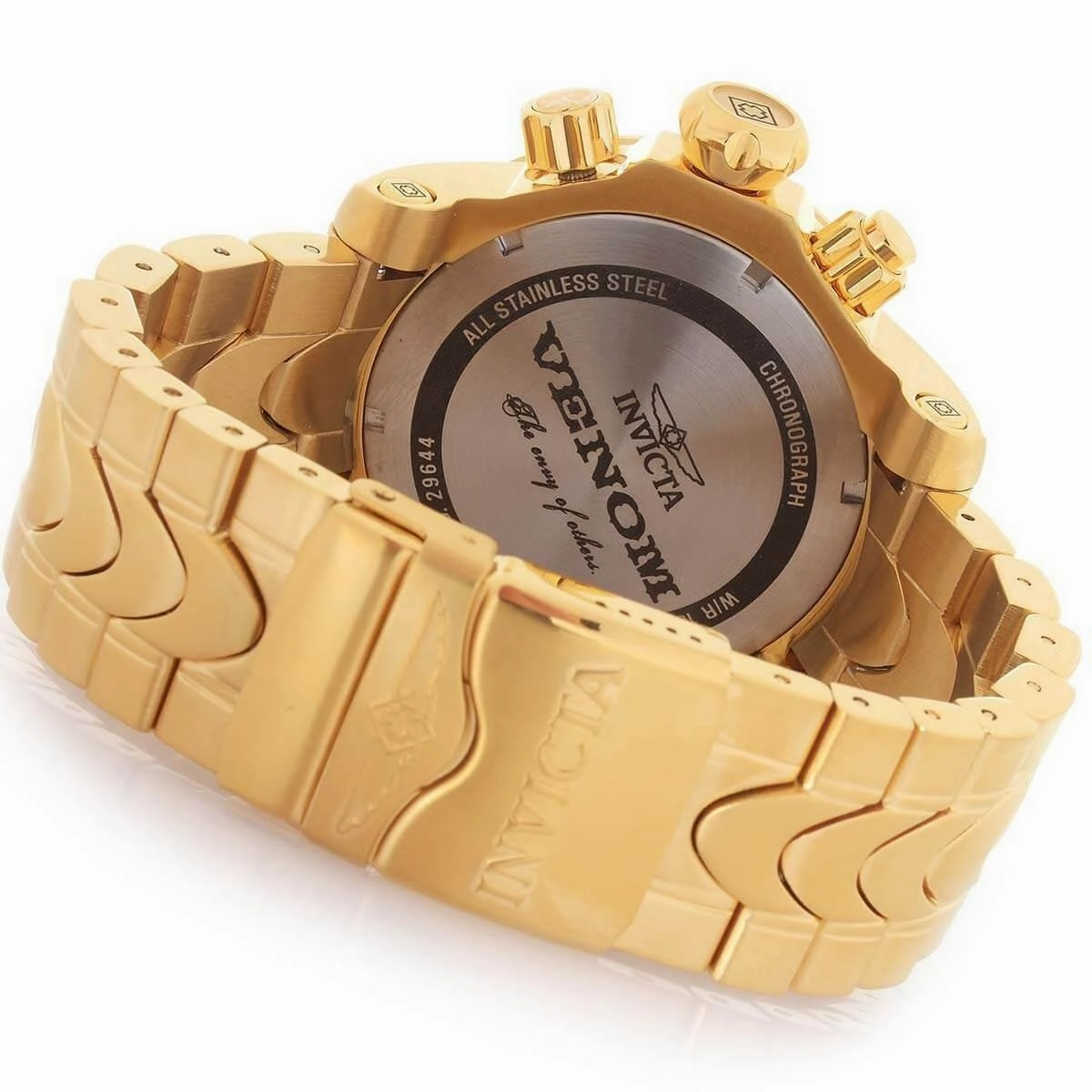 Invicta Men's Chronograph Watch - Venom Gunmetal Dial Yellow Gold Bracelet | 29644