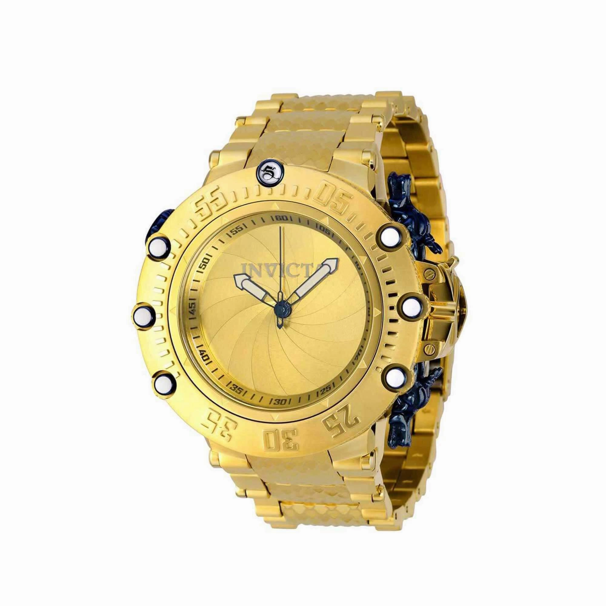 Invicta Men's Diamond Watch - Subaqua Gold Tone Mother of Pearl and Blue Dial | 36317