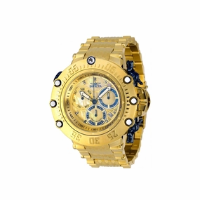 Invicta Men's Diamond Watch - Subaqua Gold Tone Mother of Pearl and Blue Dial | 36317
