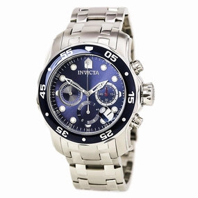 Invicta Men's Pro Diver Chronograph Watch - Quartz Blue Dial Steel Bracelet | 0070