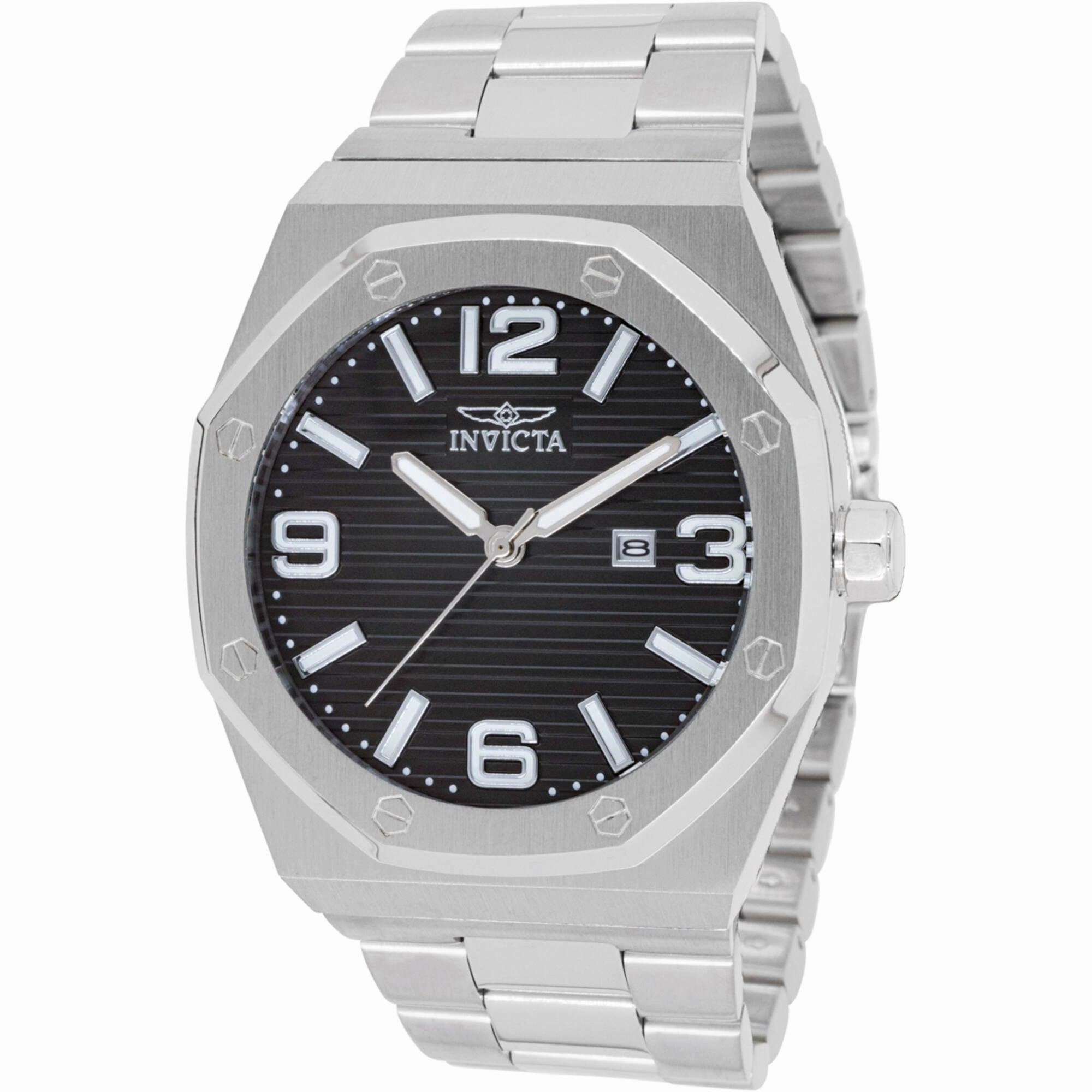 Invicta Men's Quartz Watch - Huracan Black Dial Stainless Steel Bracelet | 45781