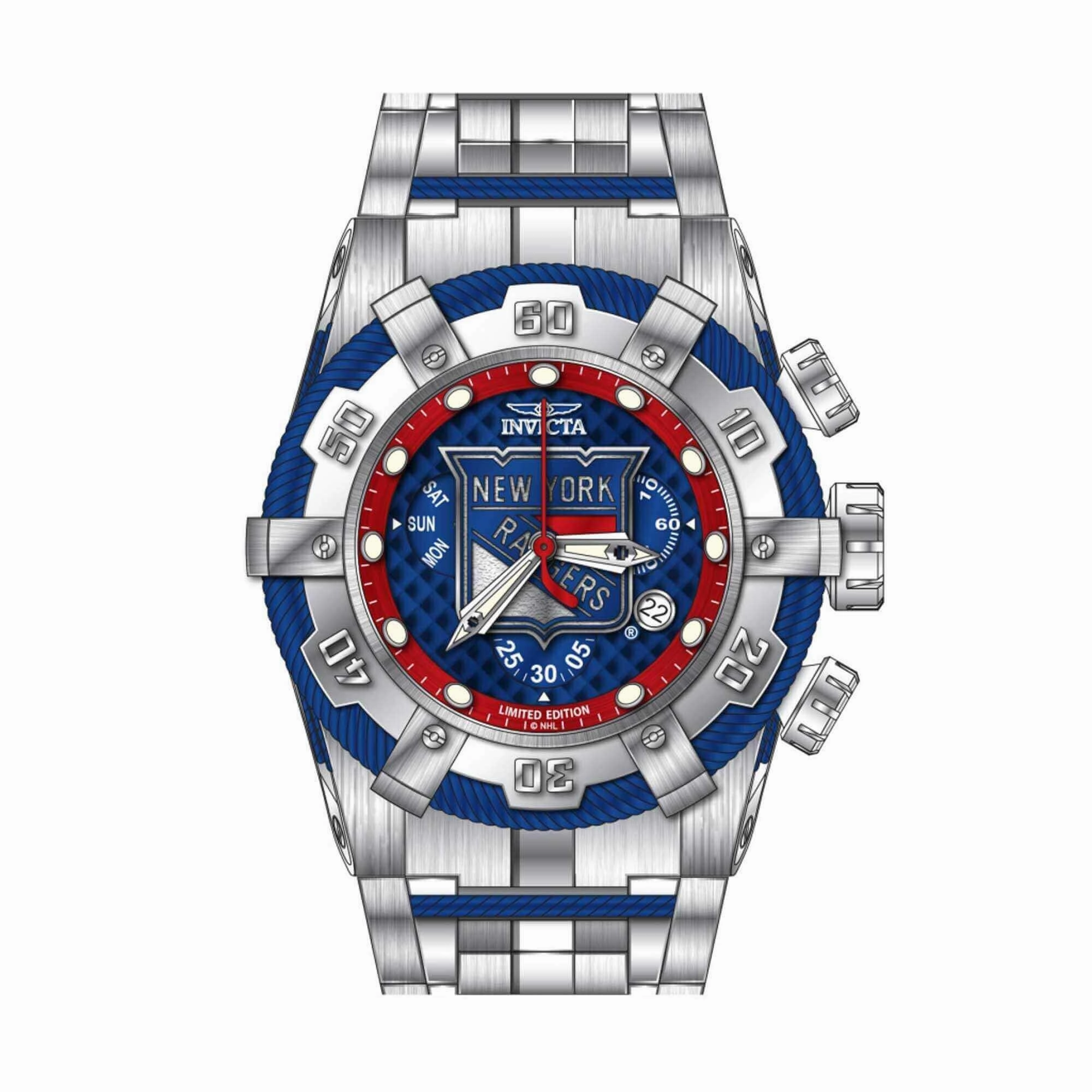 Invicta Men's Quartz Watch - NHL New York Rangers Chronograph Bracelet Dive | 42018