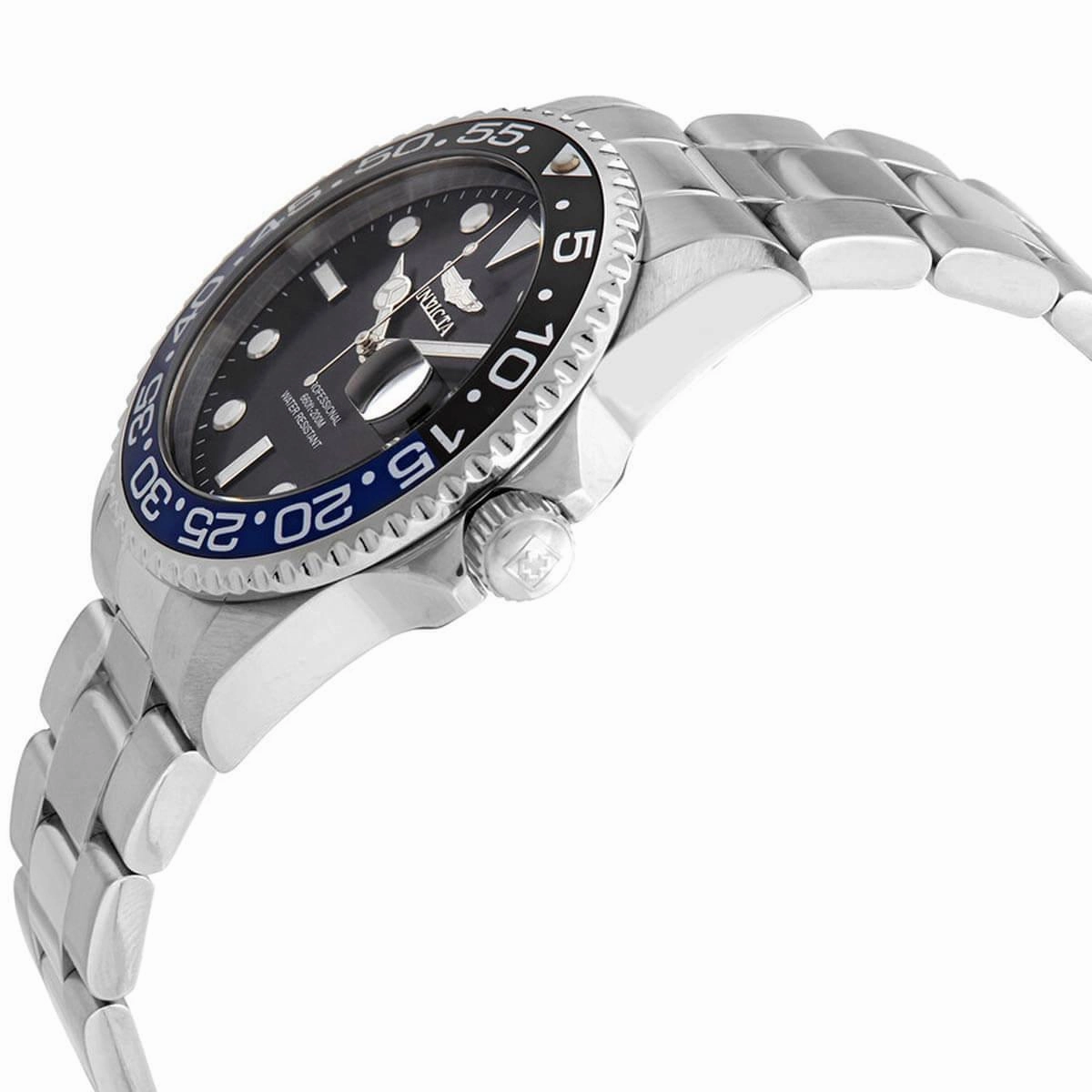 Invicta Men's Quartz Watch - Pro Diver Black Dial Stainless Steel Bracelet | 33252