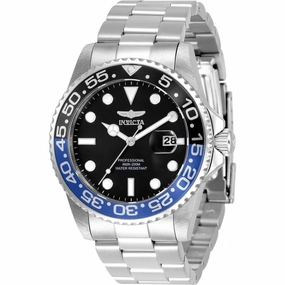 Invicta Men's Quartz Watch - Pro Diver Black Dial Stainless Steel Bracelet | 33252
