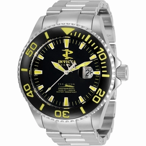 Invicta Men's Quartz Watch - Pro Diver Black Dial Stainless Steel Bracelet | 34784
