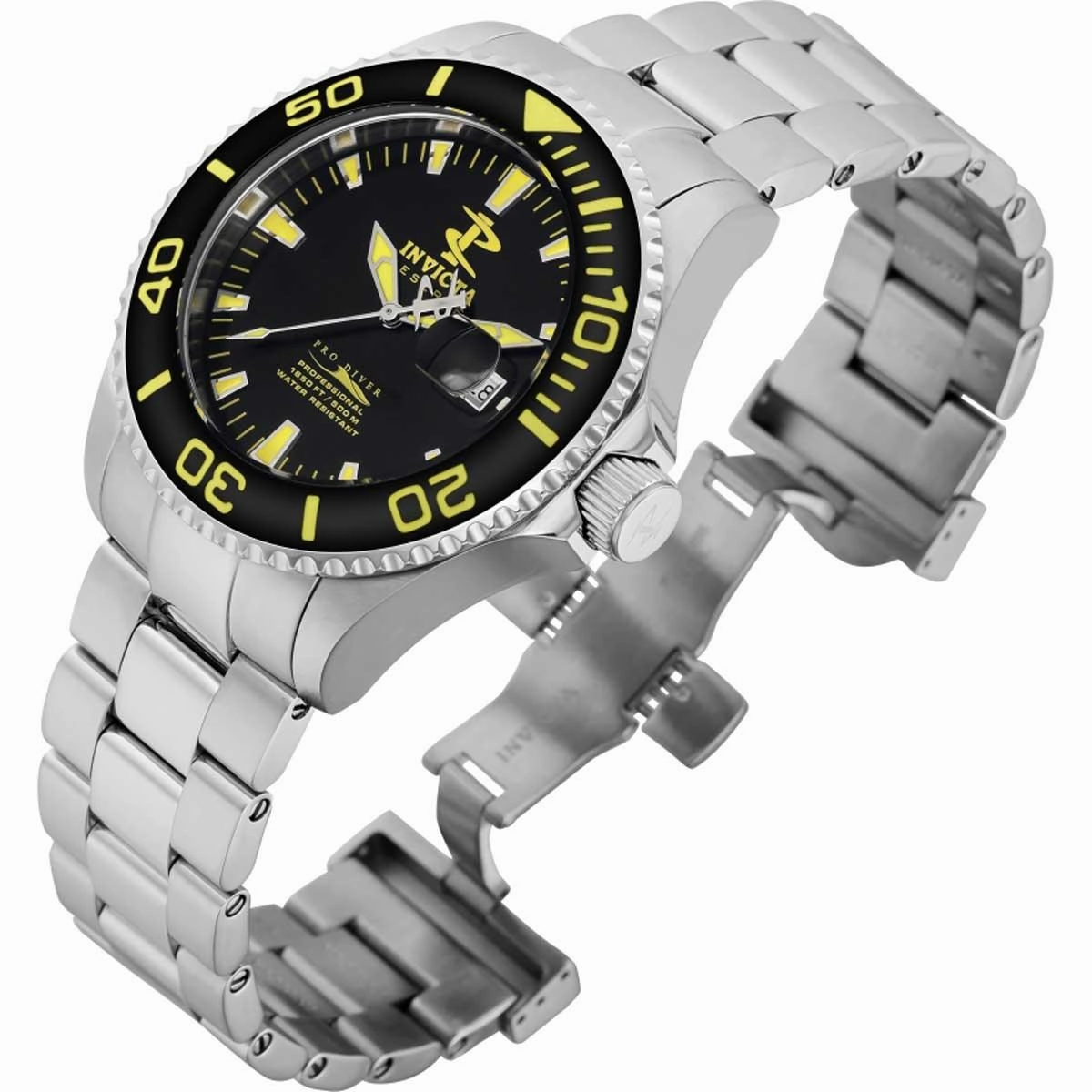 Invicta Men's Quartz Watch - Pro Diver Black Dial Stainless Steel Bracelet | 34784
