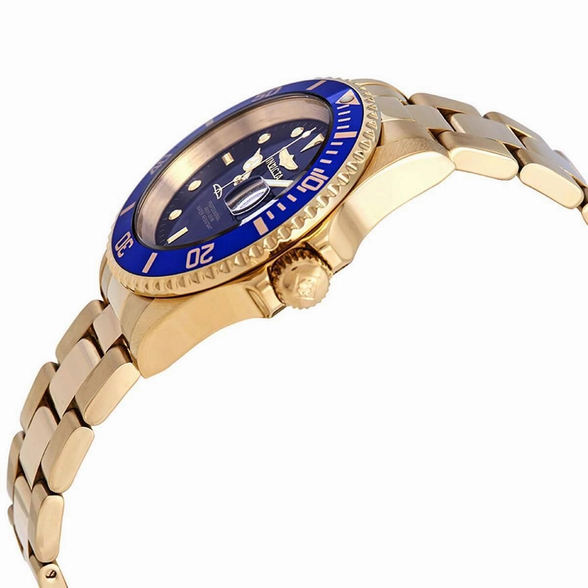 Invicta Men's Quartz Watch - Pro Diver Blue Dial Yellow Gold Bracelet | 26974