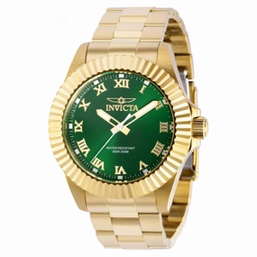 Invicta Men's Quartz Watch - Pro Diver Green Dial Yellow Gold Case Bracelet | 37405
