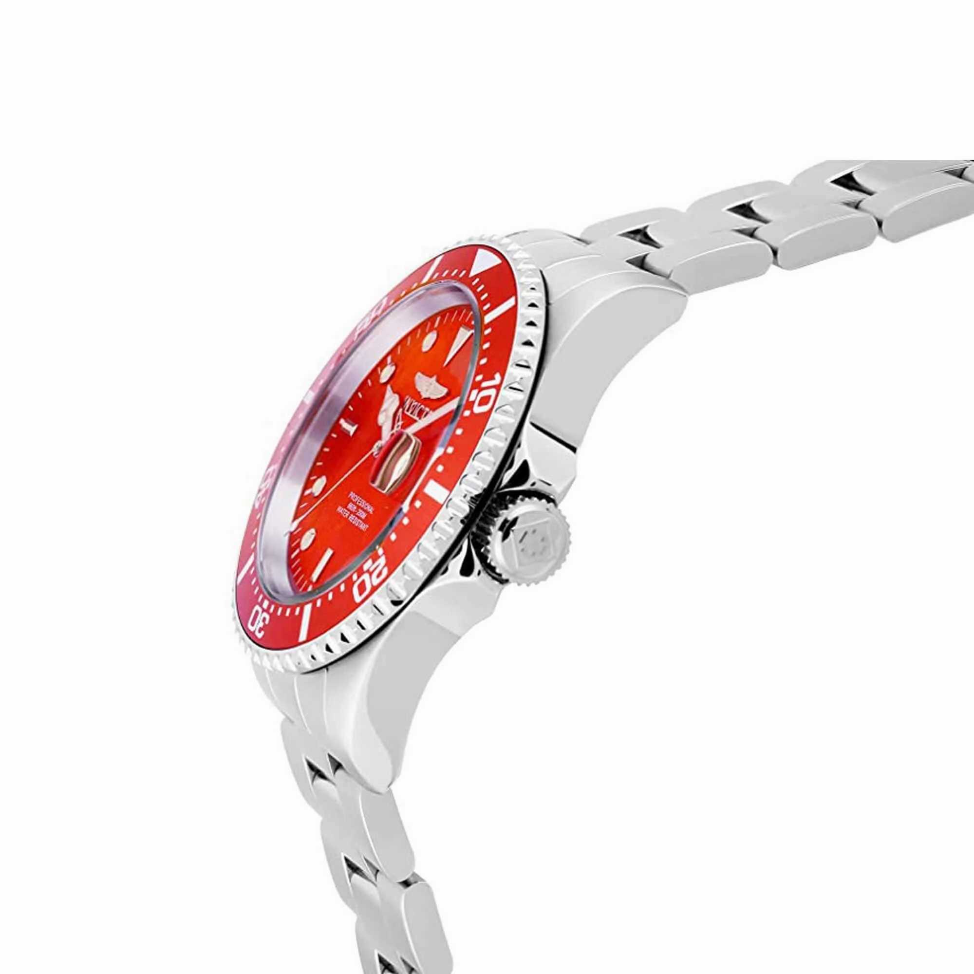 Invicta Men's Quartz Watch - Pro Diver Red Dial Stainless Steel Bracelet | 22048
