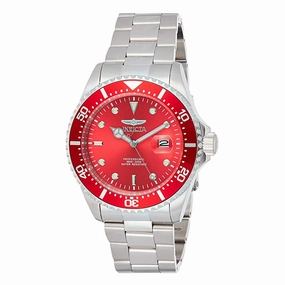 Invicta Men's Quartz Watch - Pro Diver Red Dial Stainless Steel Bracelet | 22048