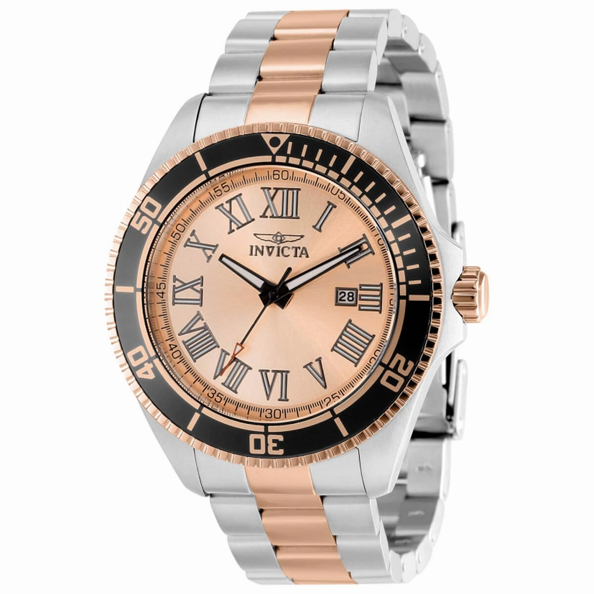 Invicta Men's Quartz Watch - Pro Diver Rose Gold Tone Dial Two Tone Bracelet | 15001