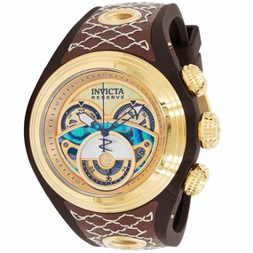 Invicta Men's Quartz Watch - Reserve S1 Chronograph gold and mop dial strap | 38878