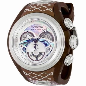 Invicta Men's Quartz Watch - Reserve S1 Chronograph mop dial brown strap | 38876
