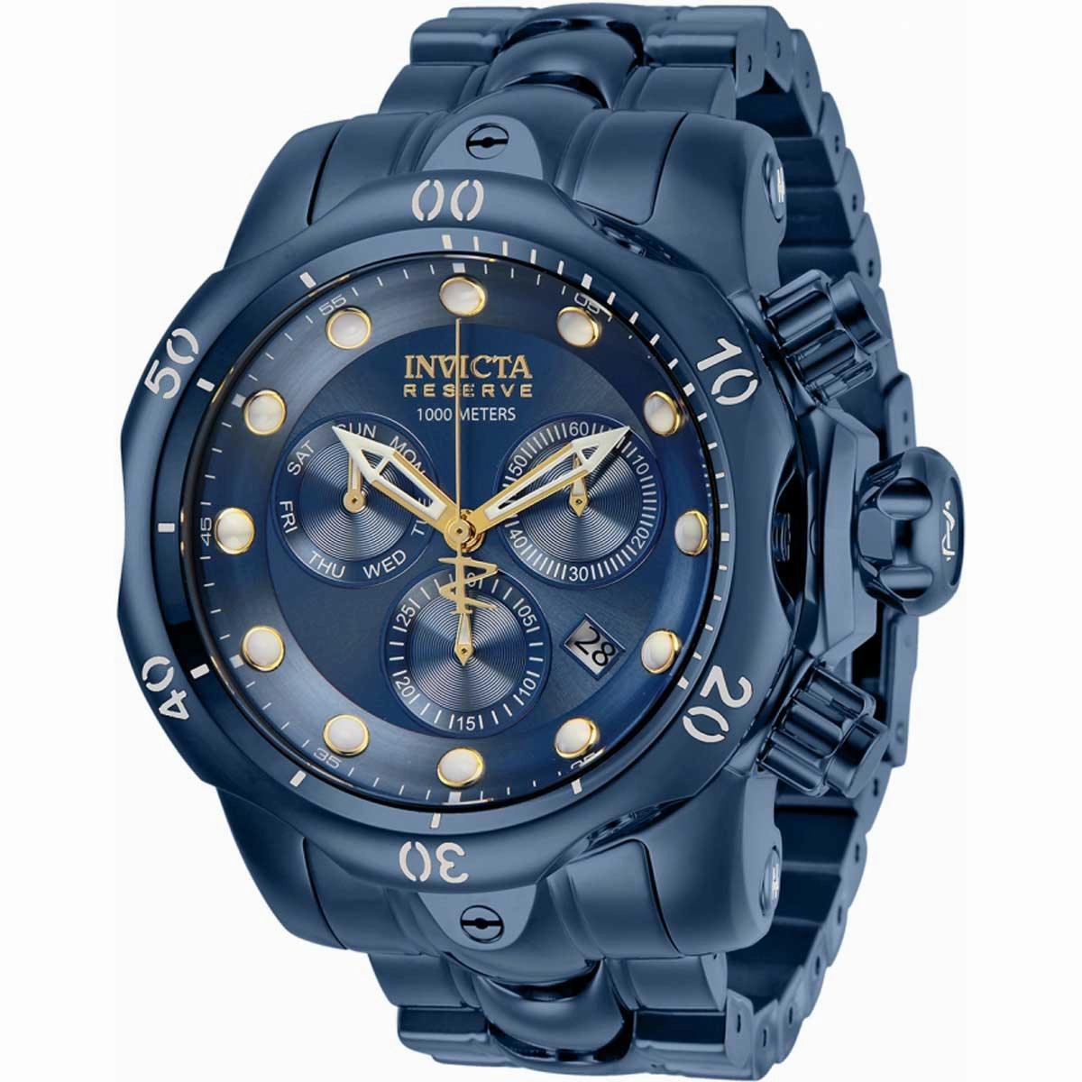 Invicta Men's Quartz Watch - Reserve Venom Chronograph Blue Dial Bracelet | 30123