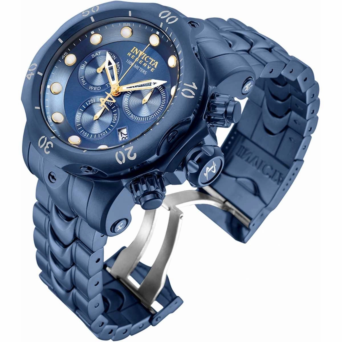 Invicta Men's Quartz Watch - Reserve Venom Chronograph Blue Dial Bracelet | 30123