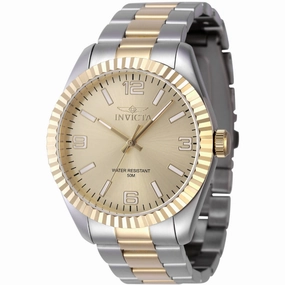 Invicta Men's Quartz Watch - Specialty Gold Tone Dial Two Tone Bracelet | 47457